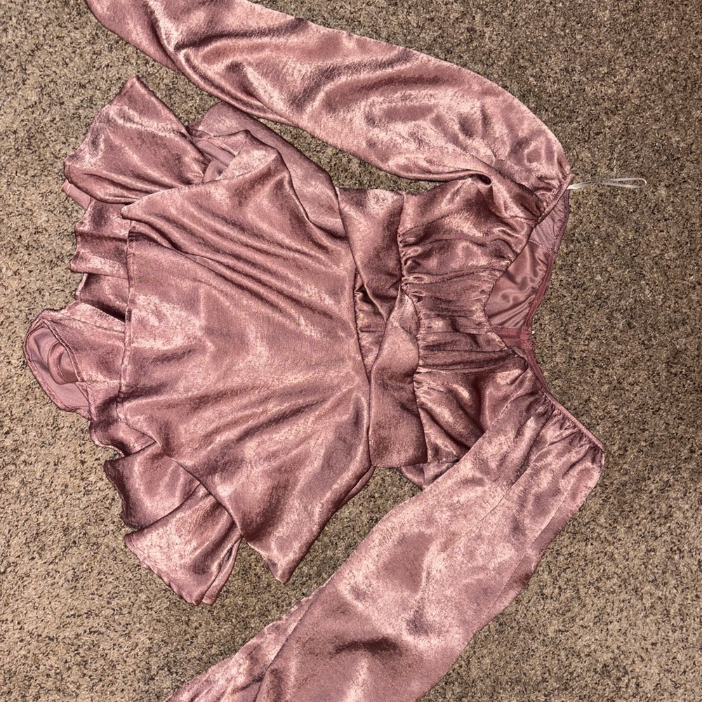 Altar'd State satin ruffle romper